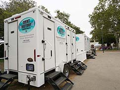 Event Factory Rentals offers a variety of wedding venue porta potty rental options.