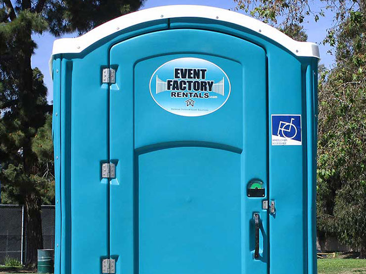 Customer renting ADA Handicap portable toilet for special outdoor event.