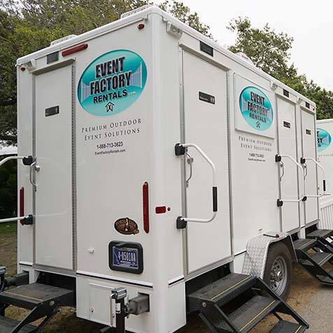 Side view of Porta Lisa Plus, a top Cecile luxury restroom trailer.